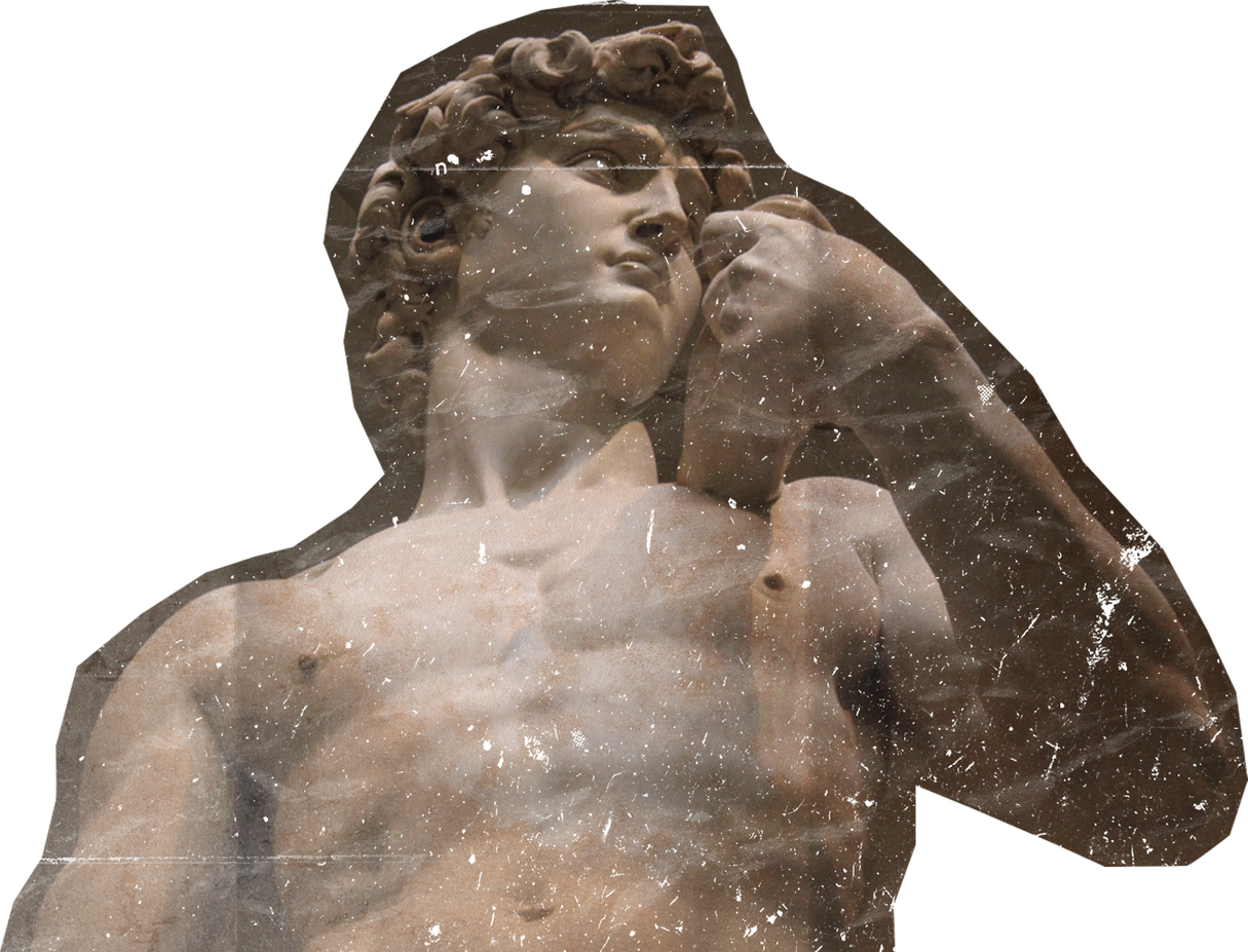 Weathered Historical David of Michelangelo Cut-out